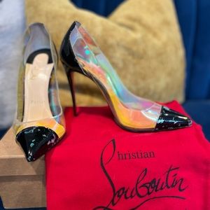 Christian Louboutin Debout 100 Disco PVC Pump Heels
